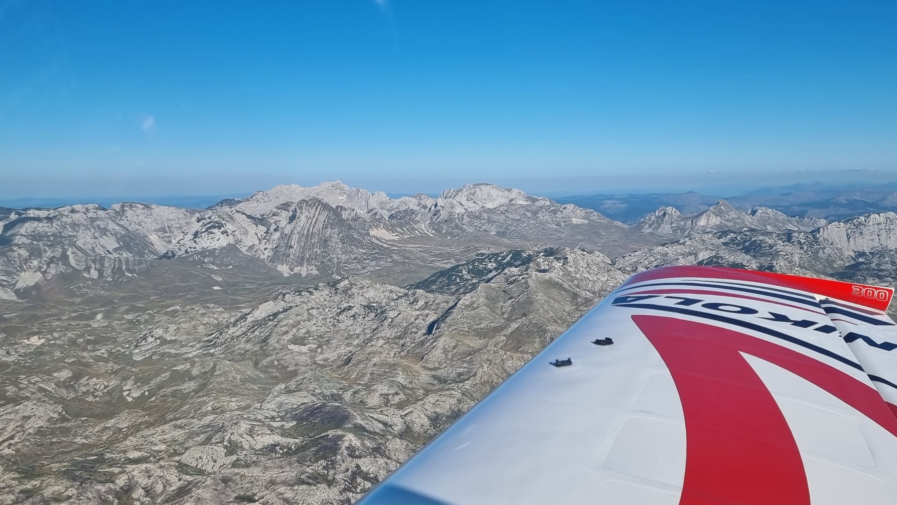 Aeroplane cockpit training over Montenegro
