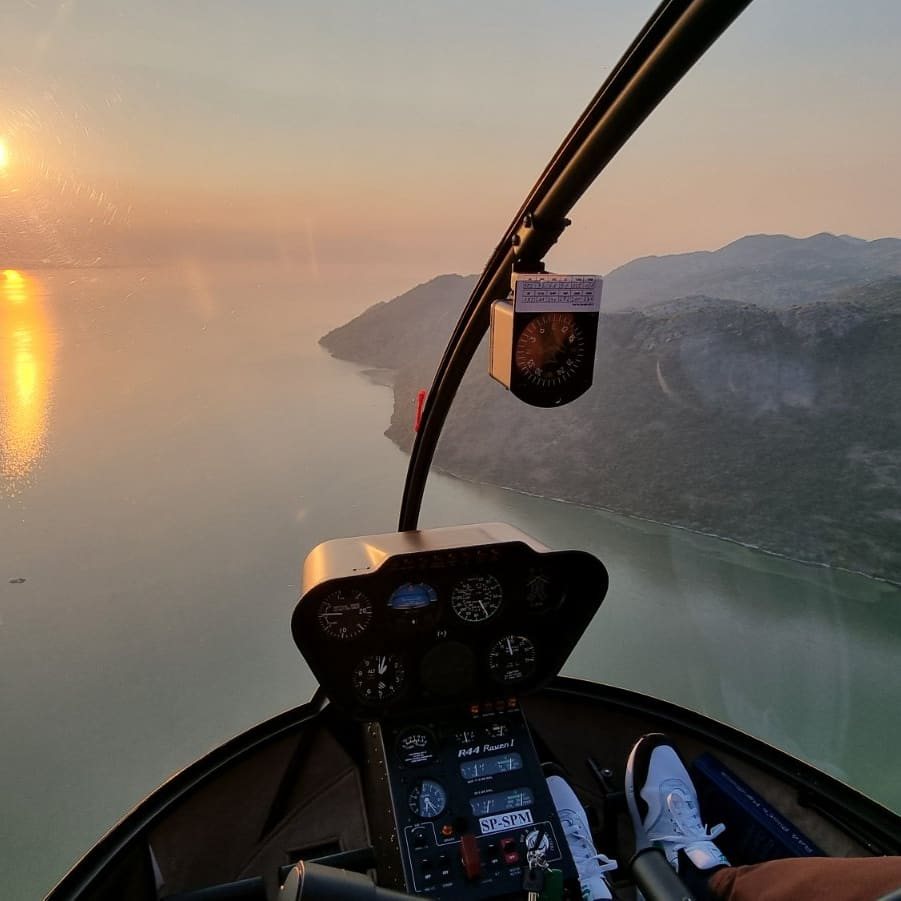 Helicopter cockpit training over Montenegro