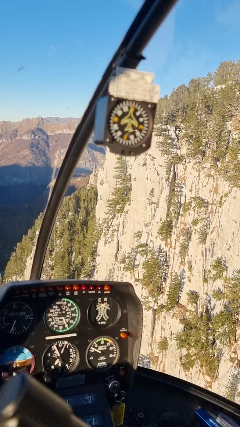 Helicopter cockpit mountain flying